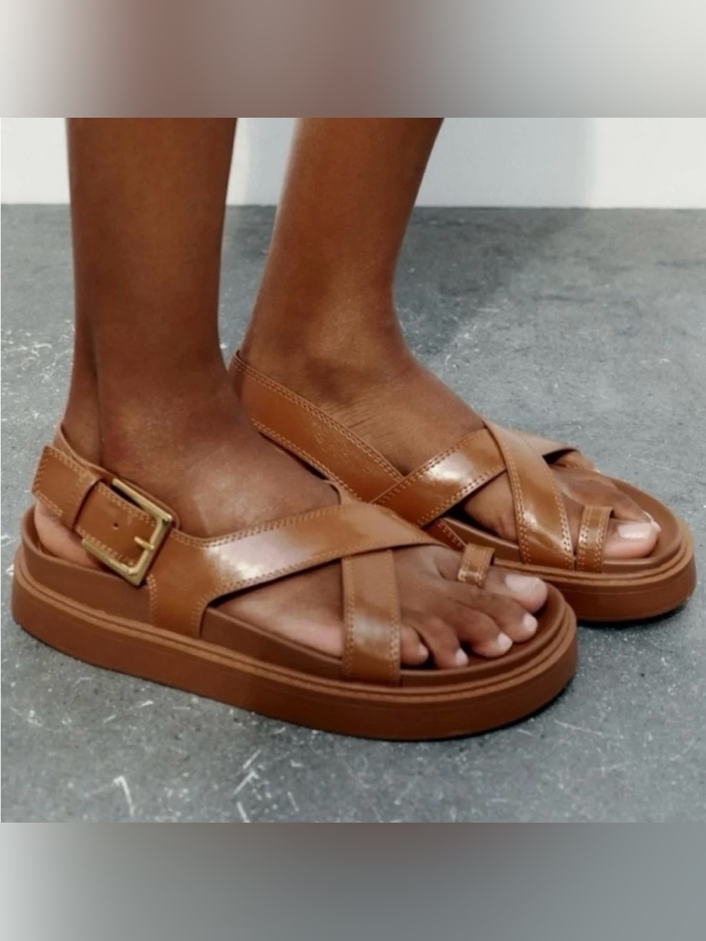 NWOT Zara Cross Strap Sandals